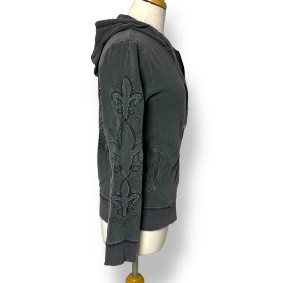 Vertigo Weathered Gray Embroidered Applique Hoody Sweatshirt Phoenix Sz M - Picture 4 of 11